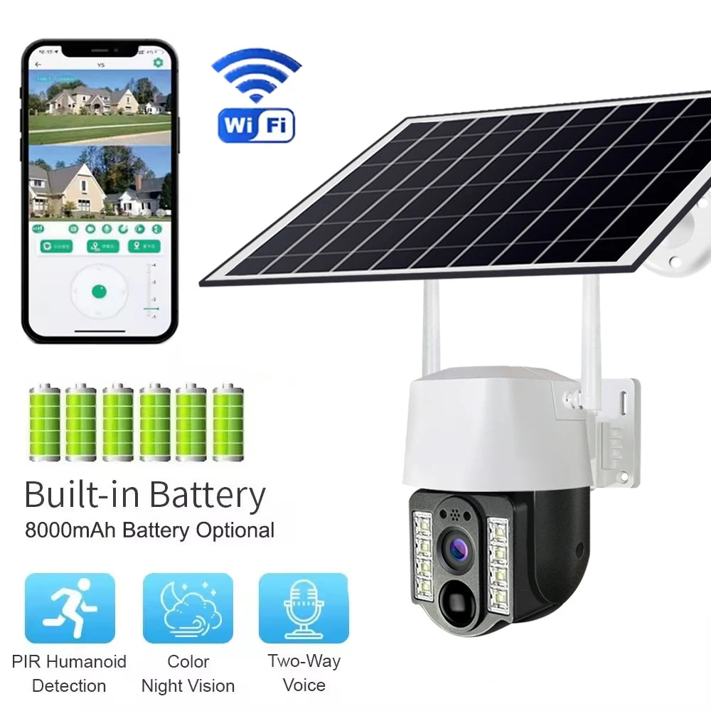 🔐 Caméra de Surveillance Solaire Autonome – Sécurité 24h/24 sans électricité ni abonnement !