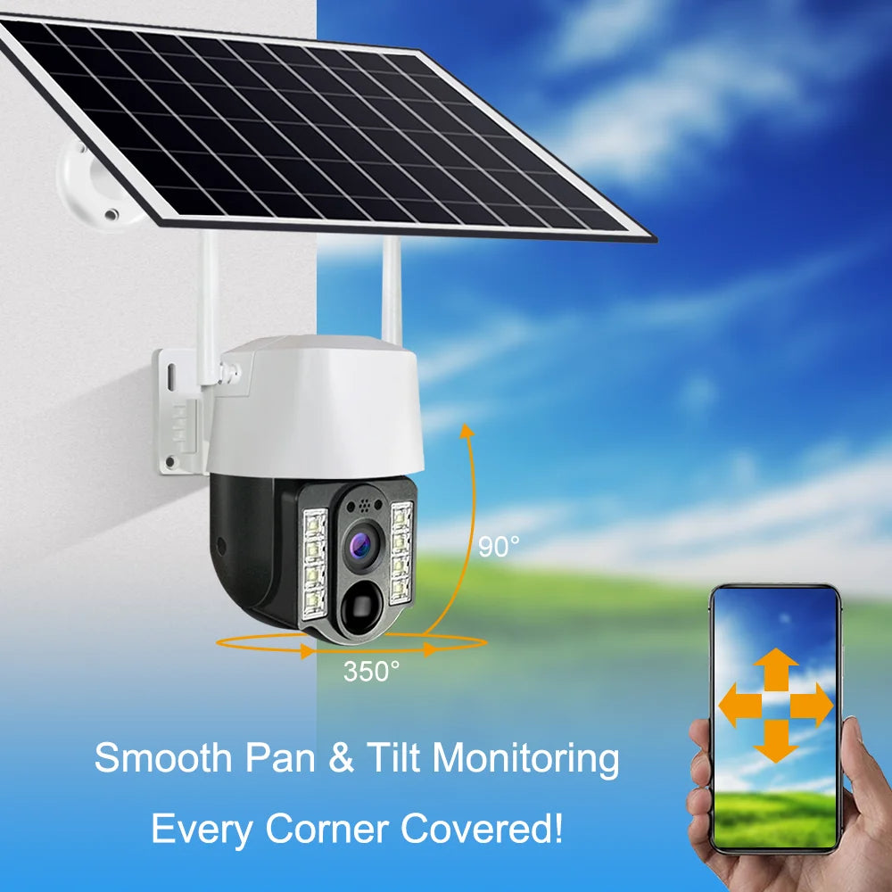 🔐 Caméra de Surveillance Solaire Autonome – Sécurité 24h/24 sans électricité ni abonnement !