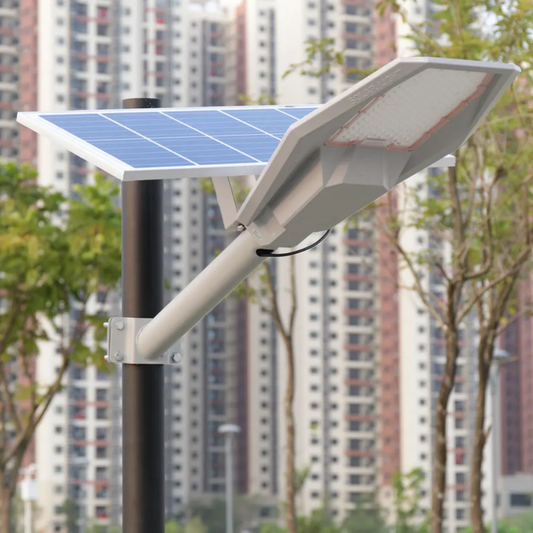 Lampadaire Solaire Professionnel 600W avec Panneau 50W – Éclairage Ultra-Puissant