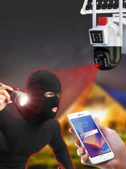 🔐 Caméra de Surveillance Solaire Autonome – Sécurité 24h/24 sans électricité ni abonnement !