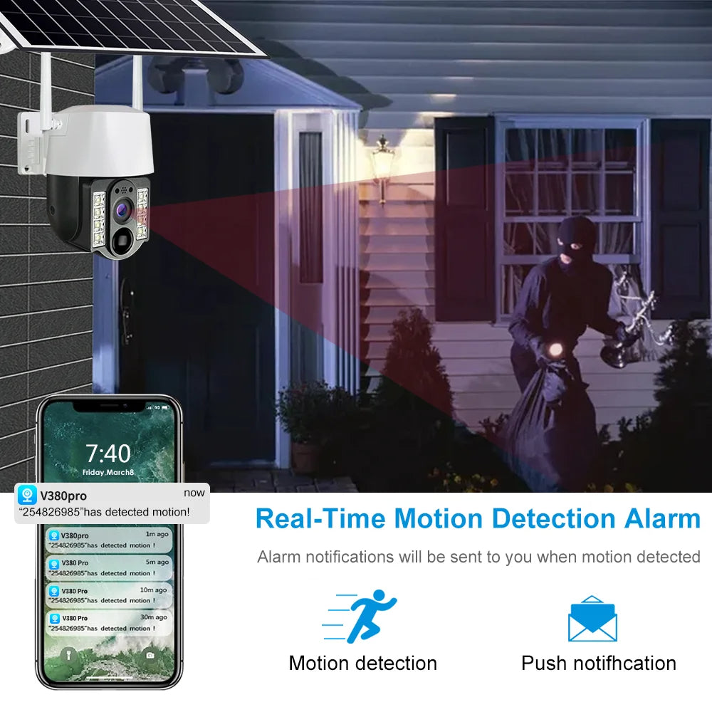 🔐 Caméra de Surveillance Solaire Autonome – Sécurité 24h/24 sans électricité ni abonnement !